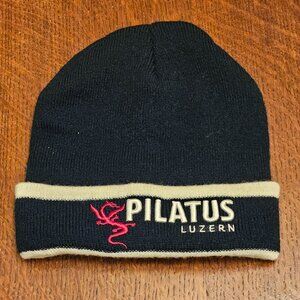 Pilatus Luzern Black Embroidered Beanie Hat